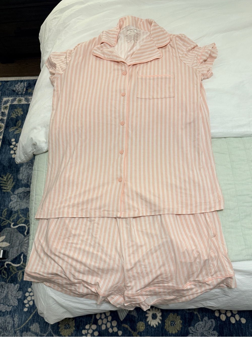 Tommy John Pink and White Striped Short Pajama Set